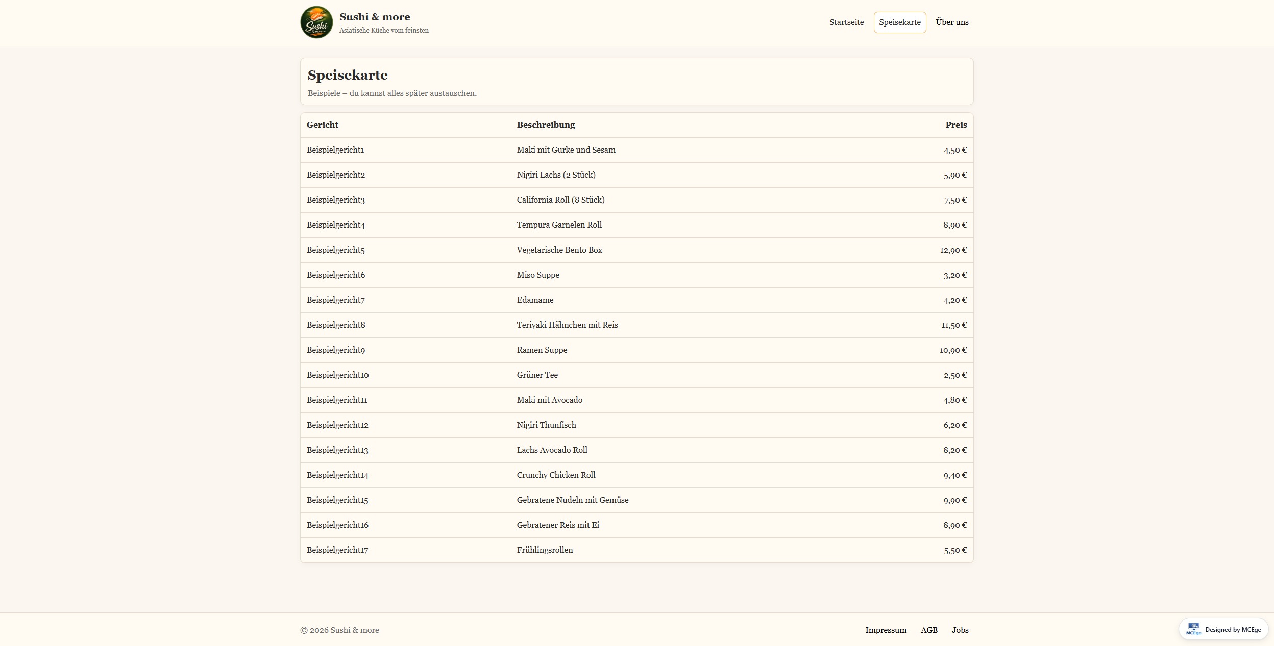 Beispiel 1 – Mobile Ansicht